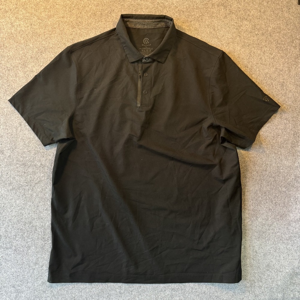 Champion C9 Performance Polo XL Black Solid Spandex Blend Snag Flaw